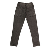 Girls Pearls Denim Pant - Dark Grey