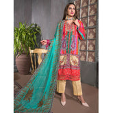 Eminent Viscose Chicken Kari 3 Pcs Un-Stitched Suit - 4