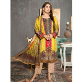 Eminent Viscose Chicken Kari 3 Pcs Un-Stitched Suit - 1