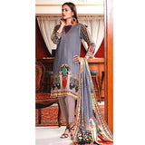 Halima Sultan Cottel Linen Digital Printed Un-Stitched 3 Pcs Suit - 4