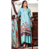 Halima Sultan Cottel Linen Digital Printed Un-Stitched 3 Pcs Suit - 7