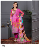 Orchid Modal Satin Digital Printed Un-Stitched 3 Pcs Suit - 4
