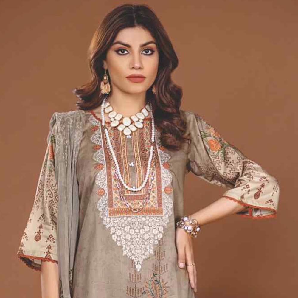 Amani Viscose Embroidered Unstitched 3Pcs Suit - 6968
