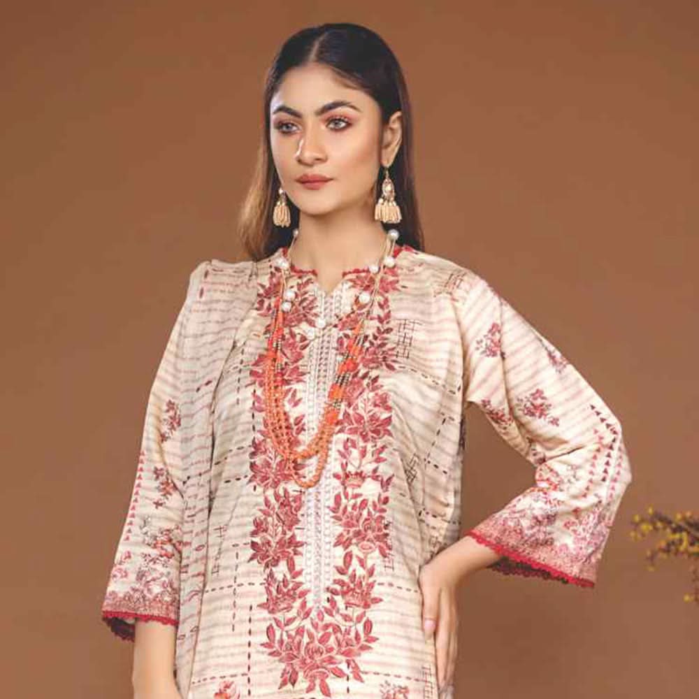 Amani Viscose Embroidered Unstitched 3Pcs Suit - 6966