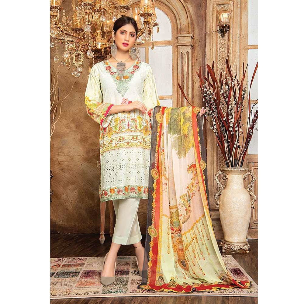 Zaarish Embroidered Viscose Unstitched 3Pcs Suit - Ekr-2839