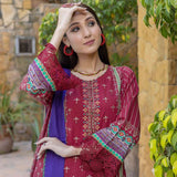 Schick Rung Embroidered Chambray Unstitched 3Pcs Suit - 01