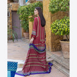 Schick Rung Embroidered Chambray Unstitched 3Pcs Suit - 01