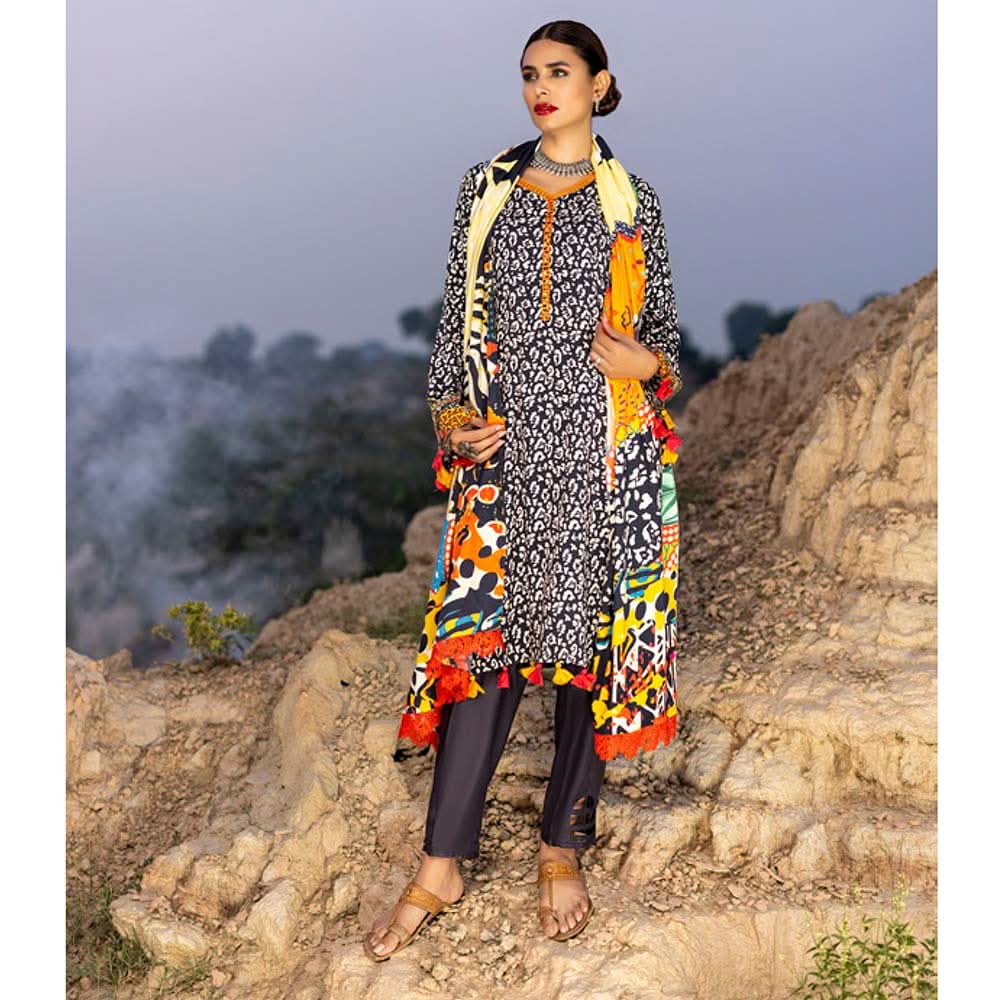 Salina Linen Unstitched 3Pcs Suit - 5