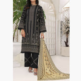 Jhalak Linen Printed Unstitched 3Pcs Suit - 3