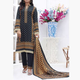 Jhalak Linen Printed Unstitched 3Pcs Suit - 6