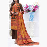 Jhalak Linen Printed Unstitched 3Pcs Suit - 7