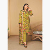 Nizha Linen Printed Luxury Zari Jacquard Unstitched 3Pcs Suit