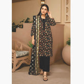Nizha Linen Printed Luxury Zari Jacquard Unstitched 3Pcs Suit