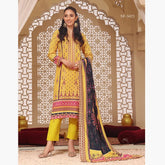 Evelyn Digital Printed Khaddar Embroidered Unstitched 3Pcs Suit