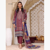 Evelyn Digital Printed Khaddar Embroidered Unstitched 3Pcs Suit