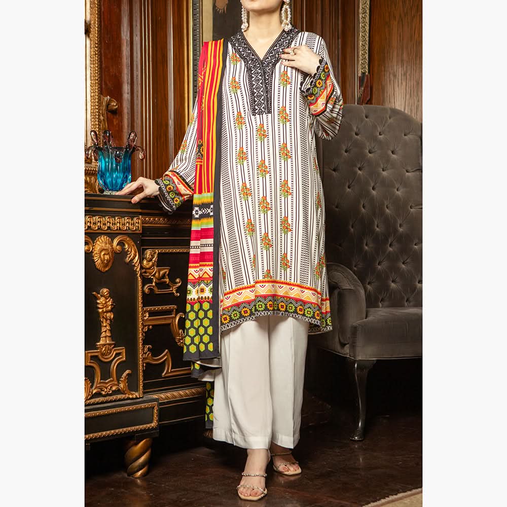 Eminent Printed Cotail Unstitched 3Pcs Suit - 22