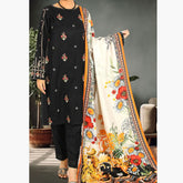 Eminent Dhank Embroidered Unstitched 3Pcs Suit with Herringbone Shawl - 19