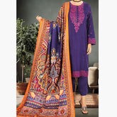 Eminent Dhank Embroidered Unstitched 3Pcs Suit with Herringbone Shawl - 17