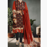 Eminent Linen Dobby Printed Unstitched 3Pcs Suit - 8