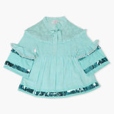 Girls Woven Top - Cyan