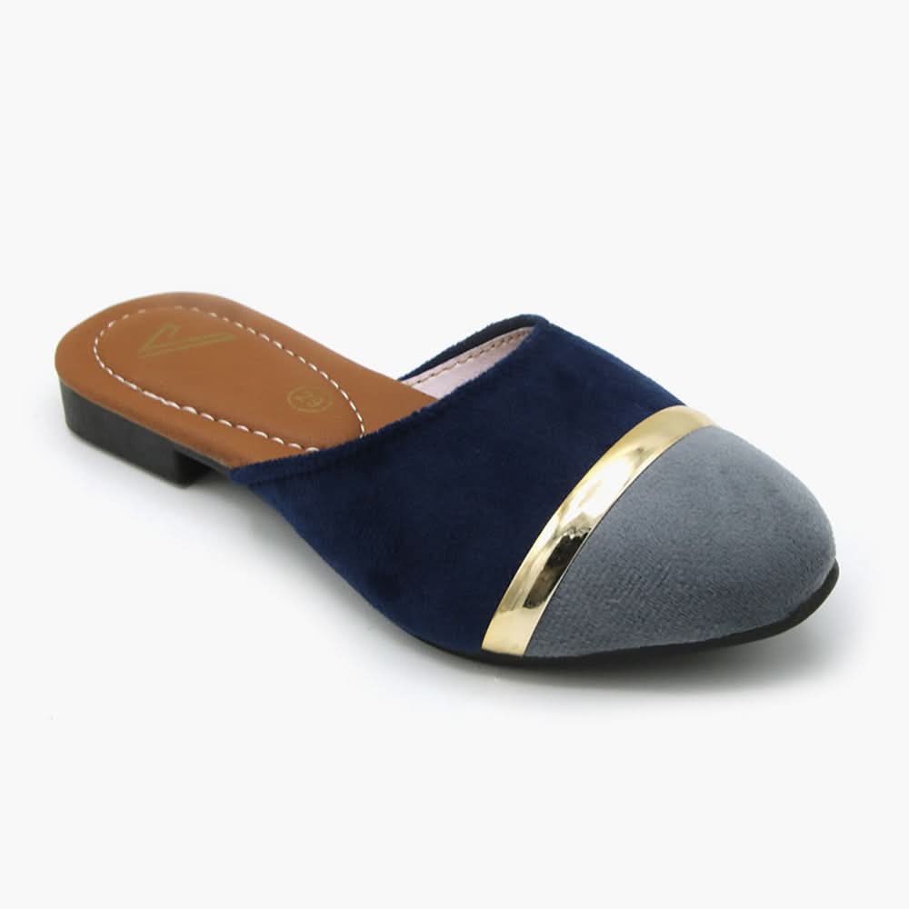 Girls Backless Pump - Blue