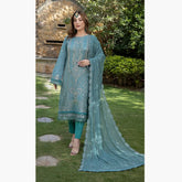 Schick Jhoom Luxury Chiffon Heavy Embroidered Unstitched 3Pcs Suit - 2
