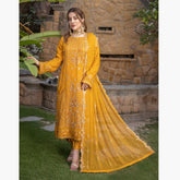 Schick Jhoom Luxury Chiffon Heavy Embroidered Unstitched 3Pcs Suit - 9