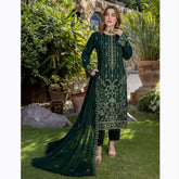 Schick Jhoom Luxury Chiffon Heavy Embroidered Unstitched 3Pcs Suit - 4