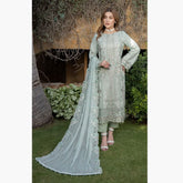 Schick Jhoom Luxury Chiffon Heavy Embroidered Unstitched 3Pcs Suit - 5