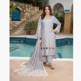 Schick Sofia Viscose Jacquard Broshia Unstitched 3Pcs Suit - 2
