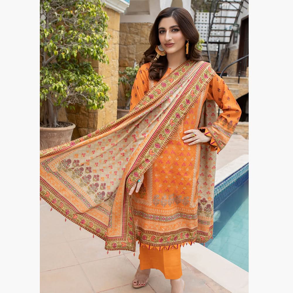 Schick Uraan Khaddar Printed Unstitched 3Pcs Suit - 4
