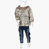Girls Full Sleeves Pant Suit - Grey