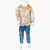 Girls Full Sleeves Pant Suit - Fawn
