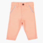 Newborn Girls Cotton Pant - Peach