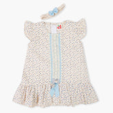 Newborn Girls Half Sleeves Frock - Blue