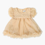 Newborn Girls Frock - Light Brown
