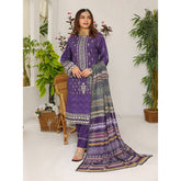 Bakht Lawn Digital Printed Embroidered Chicken Kari 3Pcs Unstitched Suit - RAY-8040