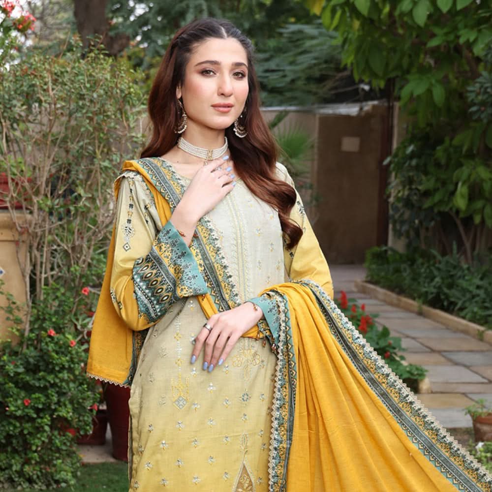 Schick Satrangi Luxury Embroidered Unstitched 3Pcs Suit - 6
