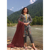 Bin Hameed Zara Lawn Printed Embroidered 3Pcs Suit - CK-02