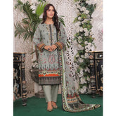 Bin Hameed Rim Jim Lawn Premium Printed Embroidered Unstitched 3Pcs Suit - TS-90
