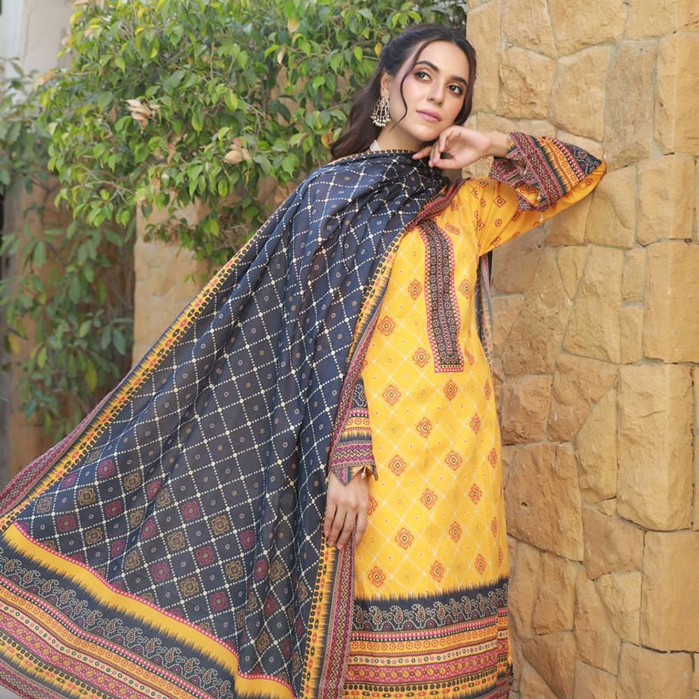 Schick Dr Print Lawn Unstitched 3Pcs Suit - 8