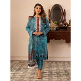 Al Zohaib Sun Shine Chikankari Lawn Printed Suit 3Pcs Unstitched Suit - 4