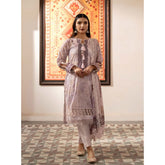 Al Zohaib Sun Shine Chikankari Lawn Printed Suit 3Pcs Unstitched Suit - 11