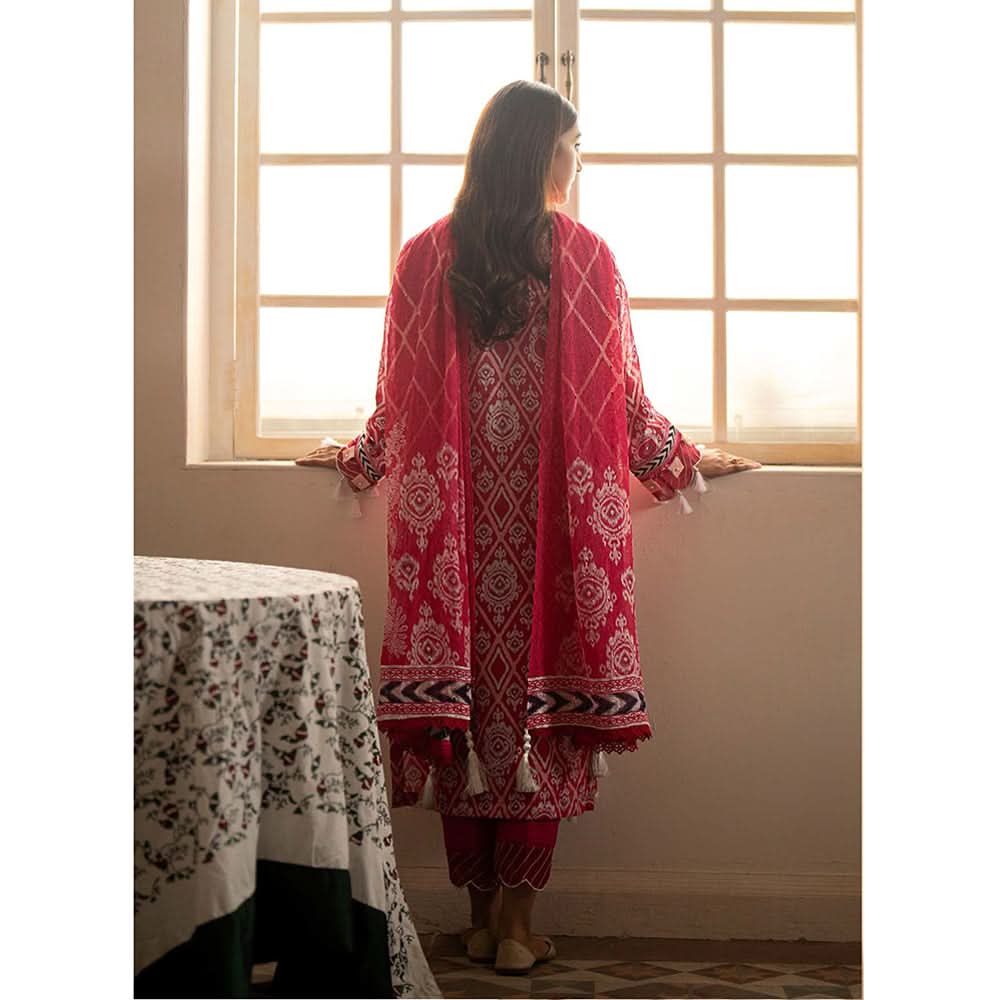 Al Zohaib Sun Shine Chikankari Lawn Printed Suit 3Pcs Unstitched Suit - 7