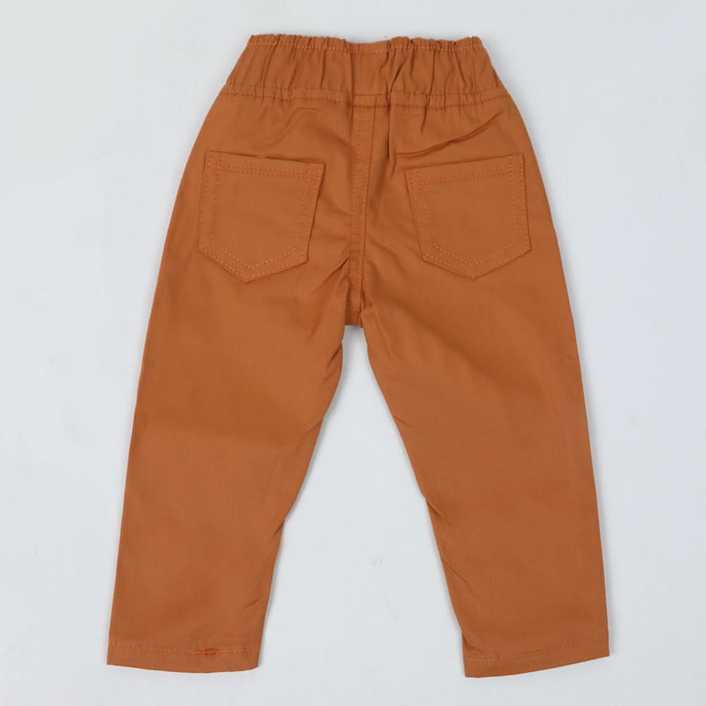 Newborn Girls Cotton Pant - Mustard