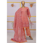 Imwaj Maria Lawn Unstitched Printed Embroirded With Diamond Dupatta 3Pcs Suit - 10