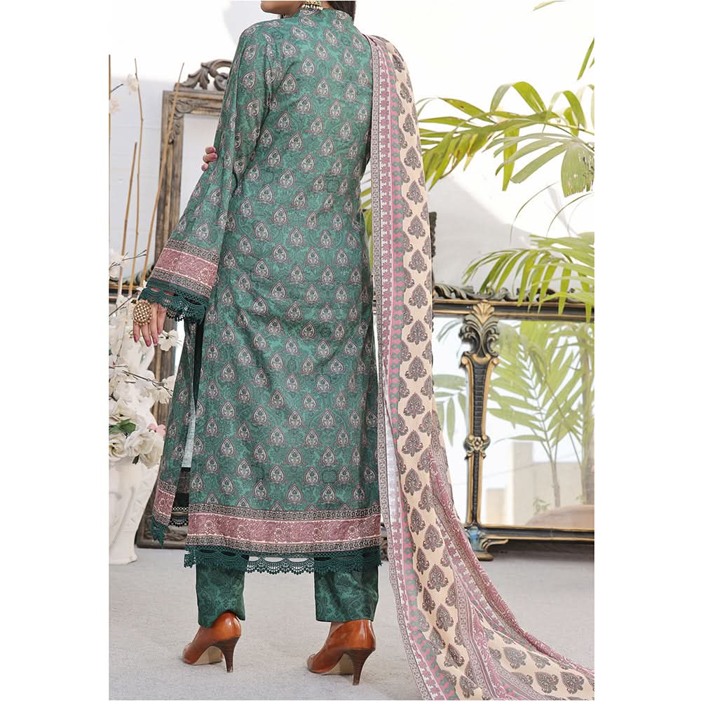 Vs Signature Printed Lawn Unstitched Suit 3Pcs - 344