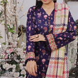 Vs Signature Printed Lawn Unstitched Suit 3Pcs - 342