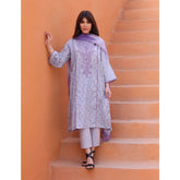 Rashid Samar Printed Embroidered Lawn Unstitched 3Pcs Suit - 8152