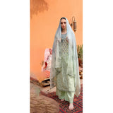 Rashid Samar Printed Embroidered Lawn Unstitched 3Pcs Suit - 8153
